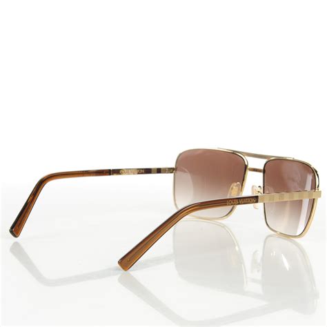 LOUIS VUITTON Attitude Sunglasses Z0259U Gold.